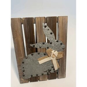 Metal Bunny Frame Decor 9x12